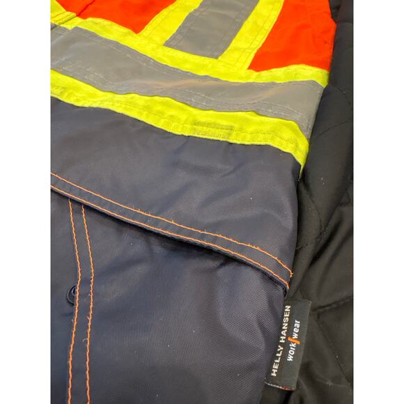 Helly Hansen Work Wear Jacket Medium Neon Orange yellow reflective 3M class 2 - Picture 5 of 8